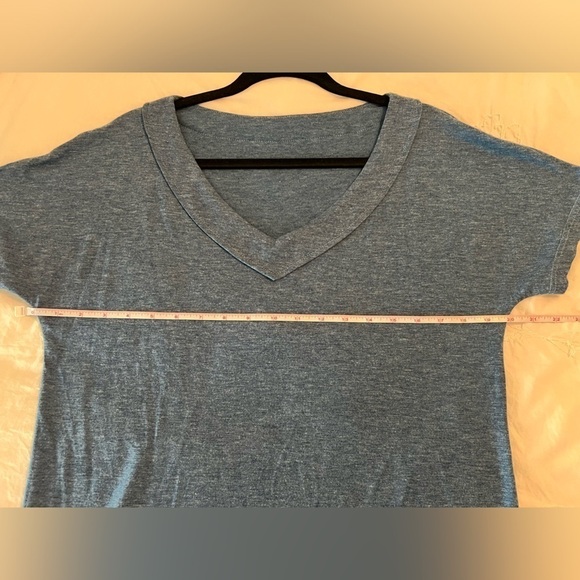 Blue Short Sleeve V-Neck Pullover Cotton Size S - Picture 6 of 7